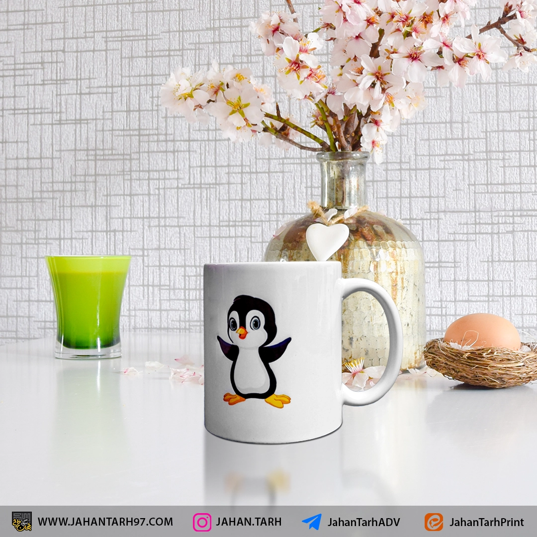 روی کار لیوان طرح کارتونی